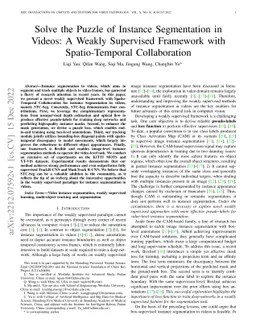 Solve the Puzzle of Instance Segmentation in Videos: A Weakly Supervised
  Framework with Spatio-Temporal Collaboration