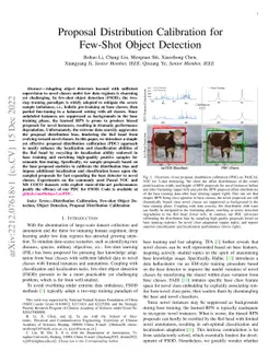 Proposal Distribution Calibration for Few-Shot Object Detection