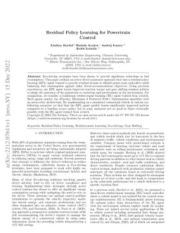 Residual Policy Learning for Powertrain Control