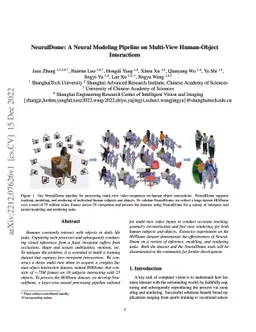 NeuralDome: A Neural Modeling Pipeline on Multi-View Human-Object
  Interactions
