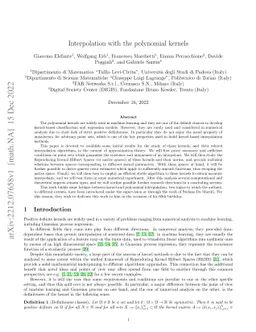 Interpolation with the polynomial kernels