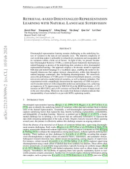 Retrieval-based Disentangled Representation Learning with Natural
  Language Supervision