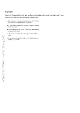 Colab NAS: Obtaining lightweight task-specific convolutional neural
  networks following Occam's razor