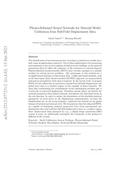 Physics-Informed Neural Networks for Material Model Calibration from
  Full-Field Displacement Data