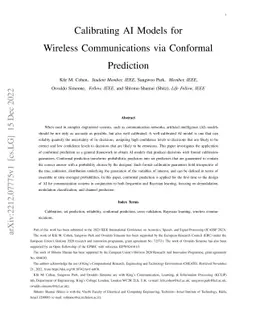 Calibrating AI Models for Wireless Communications via Conformal
  Prediction