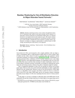 Runtime Monitoring for Out-of-Distribution Detection in Object Detection
  Neural Networks