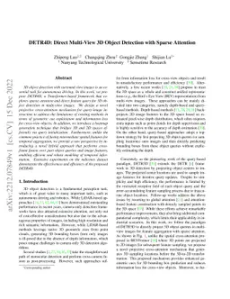 DETR4D: Direct Multi-View 3D Object Detection with Sparse Attention