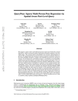 QueryPose: Sparse Multi-Person Pose Regression via Spatial-Aware
  Part-Level Query