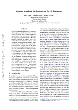 Attention as a Guide for Simultaneous Speech Translation