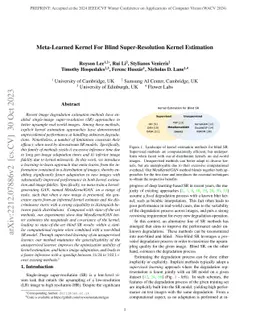 Meta-Learned Kernel For Blind Super-Resolution Kernel Estimation