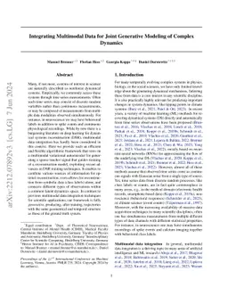 Integrating Multimodal Data for Joint Generative Modeling of Complex
  Dynamics