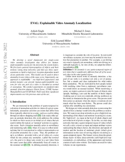EVAL: Explainable Video Anomaly Localization