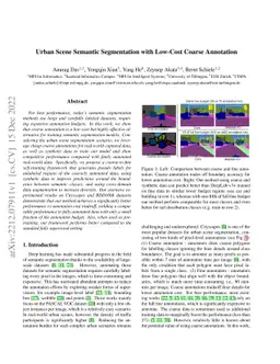 Urban Scene Semantic Segmentation with Low-Cost Coarse Annotation