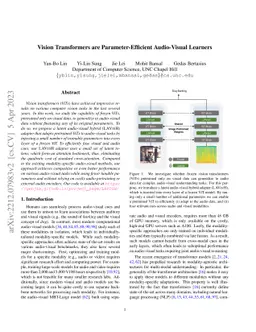 Vision Transformers are Parameter-Efficient Audio-Visual Learners