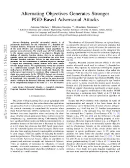 Alternating Objectives Generates Stronger PGD-Based Adversarial Attacks