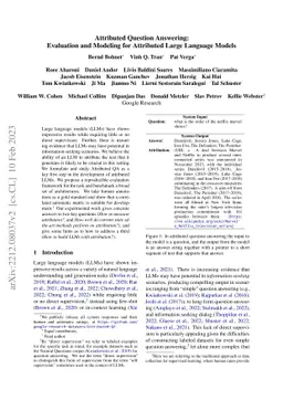 Attributed Question Answering: Evaluation and Modeling for Attributed
  Large Language Models