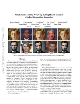 MetaPortrait: Identity-Preserving Talking Head Generation with Fast
  Personalized Adaptation