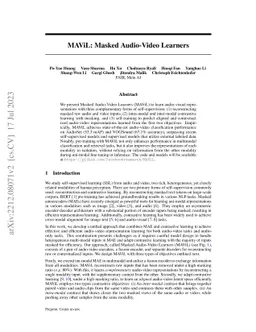 MAViL: Masked Audio-Video Learners