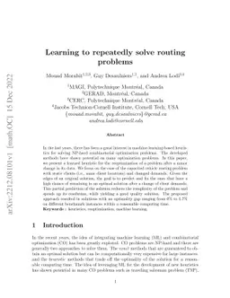 Learning to repeatedly solve routing problems