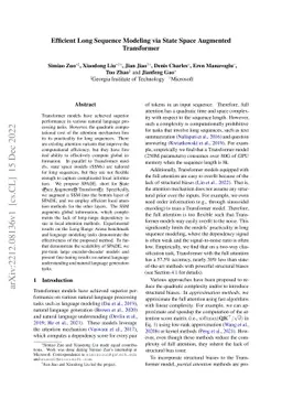 Efficient Long Sequence Modeling via State Space Augmented Transformer