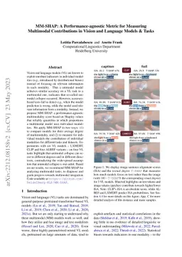 MM-SHAP: A Performance-agnostic Metric for Measuring Multimodal
  Contributions in Vision and Language Models & Tasks