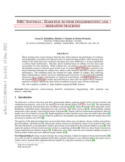 NBC-Softmax : Darkweb Author fingerprinting and migration tracking