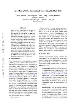 Saved You A Click: Automatically Answering Clickbait Titles