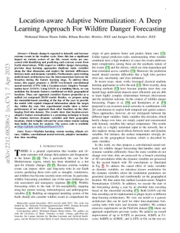 Location-aware Adaptive Normalization: A Deep Learning Approach For
  Wildfire Danger Forecasting
