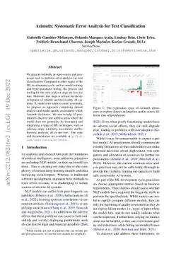 Azimuth: Systematic Error Analysis for Text Classification