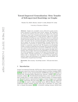 Toward Improved Generalization: Meta Transfer of Self-supervised
  Knowledge on Graphs