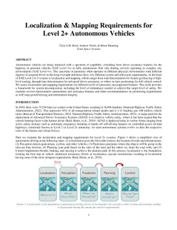 Localization & Mapping Requirements for Level 2+ Autonomous Vehicles