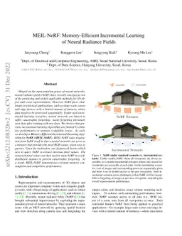 MEIL-NeRF: Memory-Efficient Incremental Learning of Neural Radiance Fields