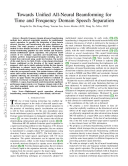 Towards Unified All-Neural Beamforming for Time and Frequency Domain
  Speech Separation