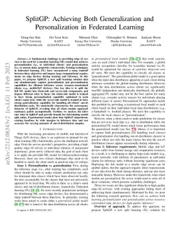 SplitGP: Achieving Both Generalization and Personalization in Federated
  Learning