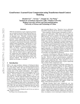 GeneFormer: Learned Gene Compression using Transformer-based Context
  Modeling