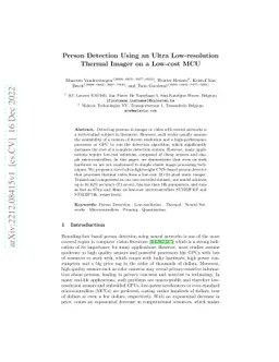 Person Detection Using an Ultra Low-resolution Thermal Imager on a
  Low-cost MCU