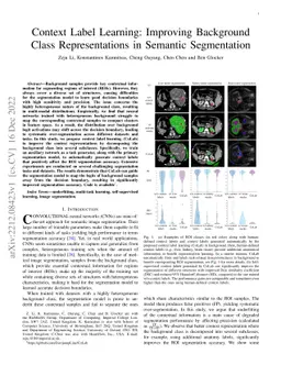 Context Label Learning: Improving Background Class Representations in
  Semantic Segmentation