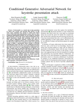 Conditional Generative Adversarial Network for keystroke presentation
  attack