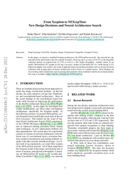 From Xception to NEXcepTion: New Design Decisions and Neural
  Architecture Search