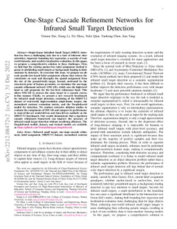 One-Stage Cascade Refinement Networks for Infrared Small Target
  Detection