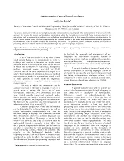 Implementation of general formal translators