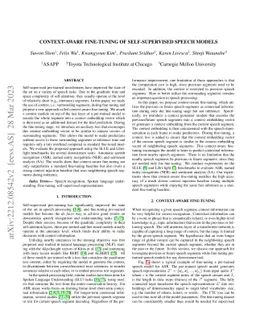 Context-aware Fine-tuning of Self-supervised Speech Models