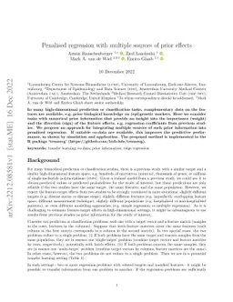 Penalised regression with multiple sources of prior effects