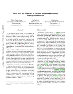 Better May Not Be Fairer: A Study on Subgroup Discrepancy in Image
  Classification