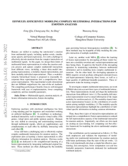 EffMulti: Efficiently Modeling Complex Multimodal Interactions for
  Emotion Analysis