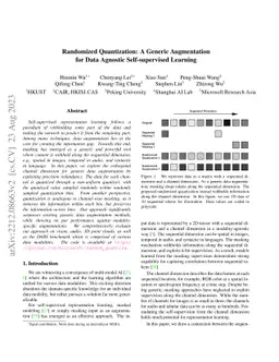 Randomized Quantization: A Generic Augmentation for Data Agnostic
  Self-supervised Learning