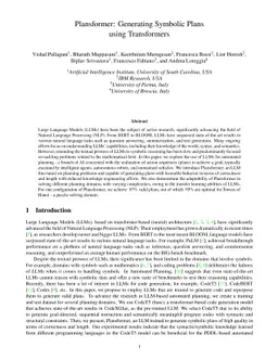 Plansformer: Generating Symbolic Plans using Transformers