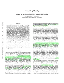 Neural Story Planning