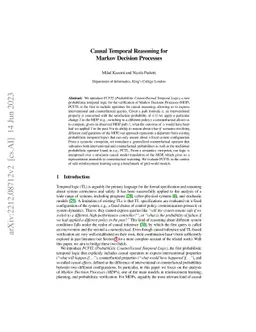 Causal Temporal Reasoning for Markov Decision Processes