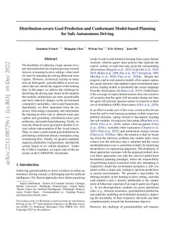 Distribution-aware Goal Prediction and Conformant Model-based Planning
  for Safe Autonomous Driving